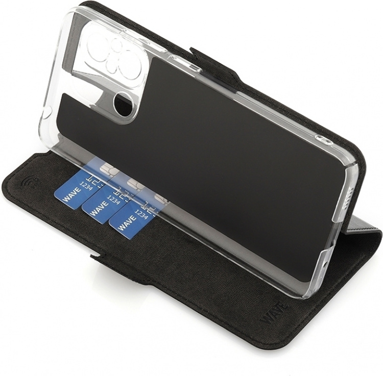Wave BookCase beskyttelsesetui, Xiaomi Redmi 12C, sort