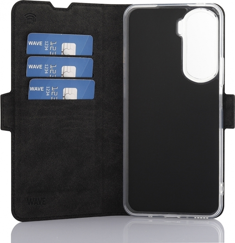 Wave BookCase beskyttelsesetui, Honor 90 Lite, sort