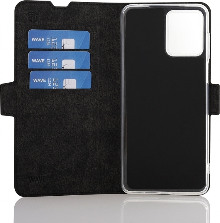 Wave BookCase beskyttelsesetui, Motorola Moto G14, sort