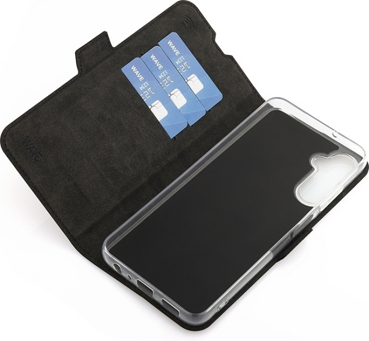 Wave BookCase beskyttelsesetui, Samsung Galaxy A05s, sort