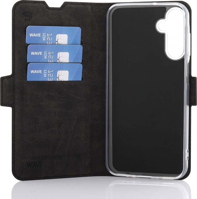 Wave BookCase beskyttelsesetui, Samsung Galaxy A15, sort Wave BookCase beskyttelsesetui, Samsung Galaxy A15, sort
