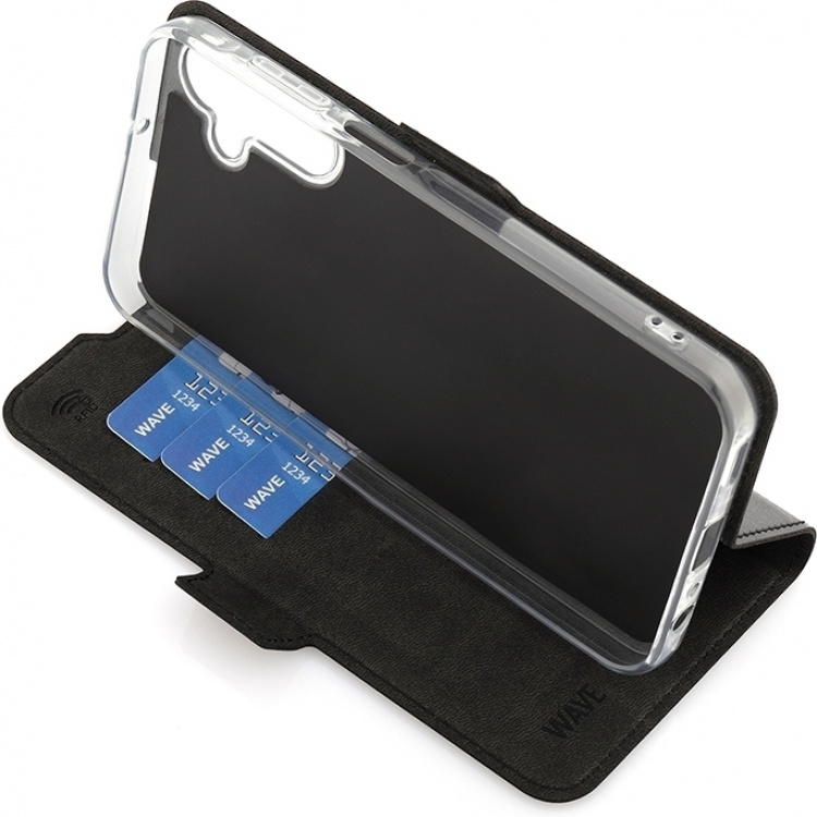 Wave BookCase beskyttelsesetui, Samsung Galaxy A15, sort Wave BookCase beskyttelsesetui, Samsung Galaxy A15, sort