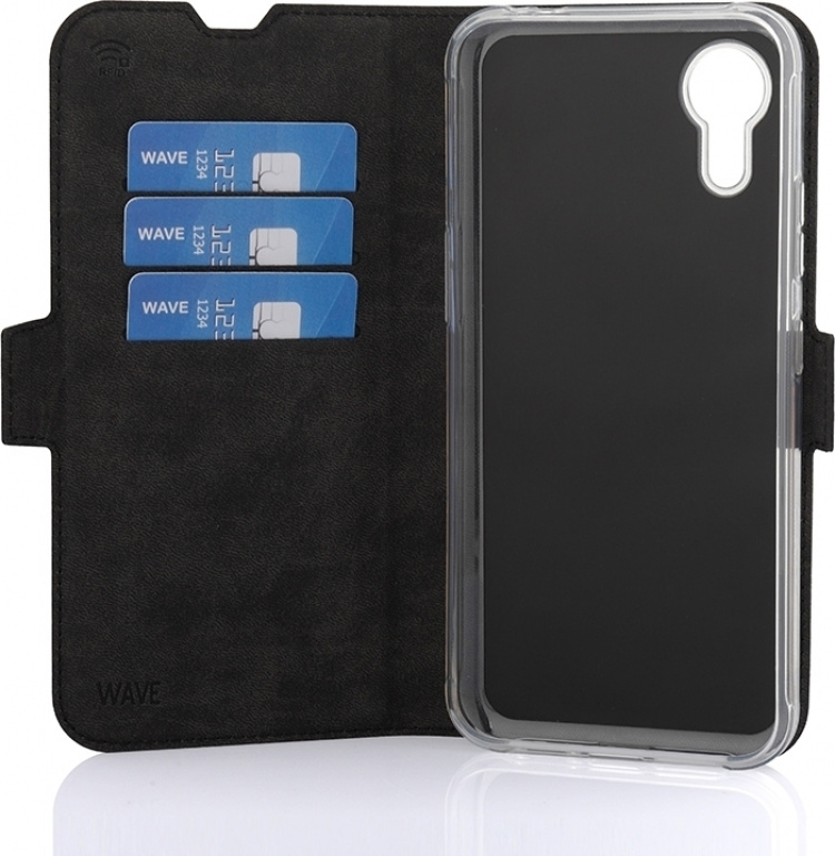 Wave BookCase, Samsung Galaxy XCover7, sort Wave BookCase, Samsung Galaxy XCover7, sort