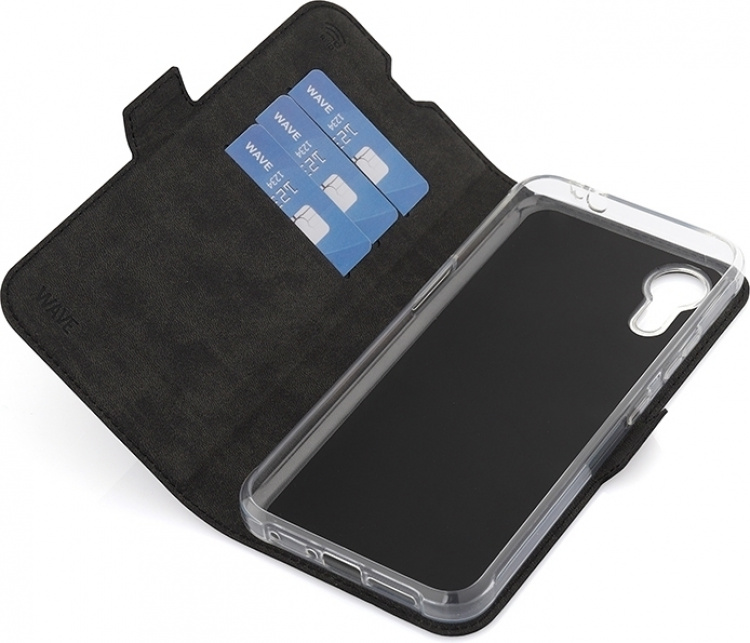 Wave BookCase, Samsung Galaxy XCover7, sort Wave BookCase, Samsung Galaxy XCover7, sort