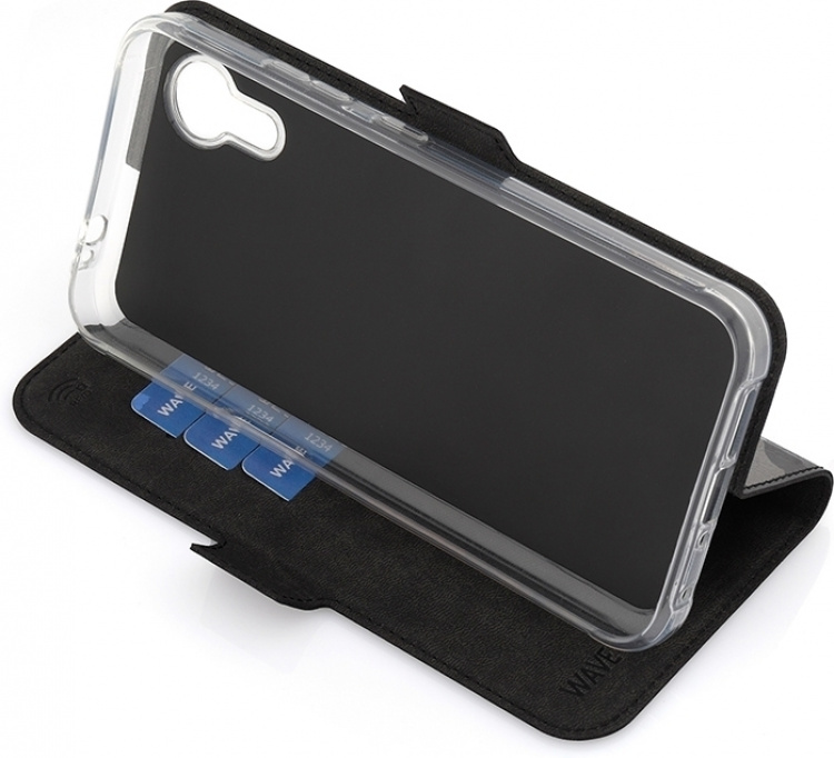 Wave BookCase, Samsung Galaxy XCover7, sort Wave BookCase, Samsung Galaxy XCover7, sort