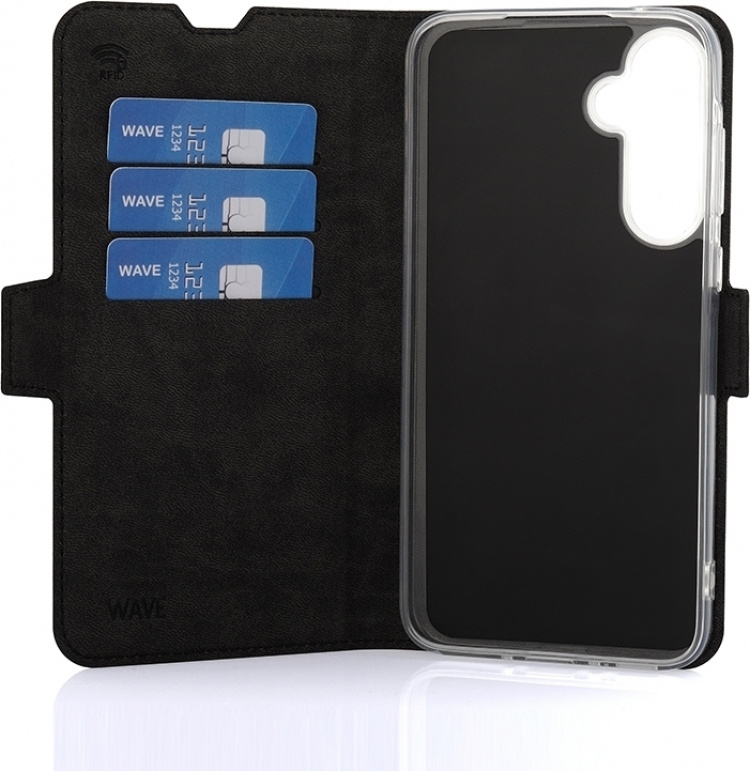 Wave BookCase beskyttelsesetui, Samsung Galaxy A35 5G, sort Wave BookCase beskyttelsesetui, Samsung Galaxy A35 5G, sort