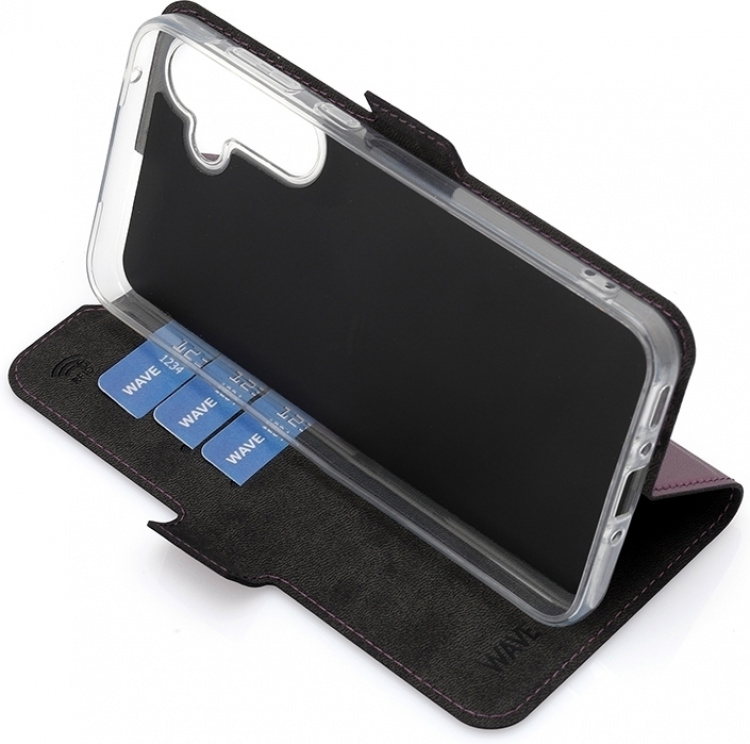 Wave BookCase-etui, Samsung Galaxy A35 5G, Smoky Sangria