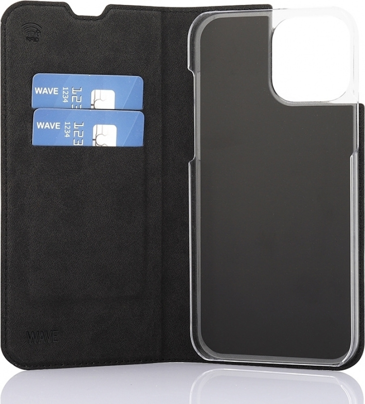 Wave BookCase beskyttelsesetui, iPhone 13 Pro Max, sort