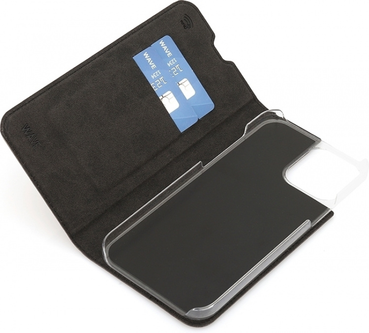 Wave BookCase beskyttelsesetui, iPhone 13 Pro Max, sort