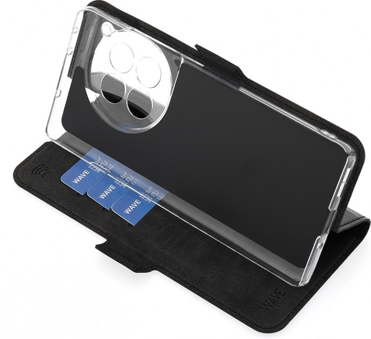 Wave BookCase beskyttelsesetui, OnePlus 12R, sort Wave BookCase beskyttelsesetui, OnePlus 12R, sort