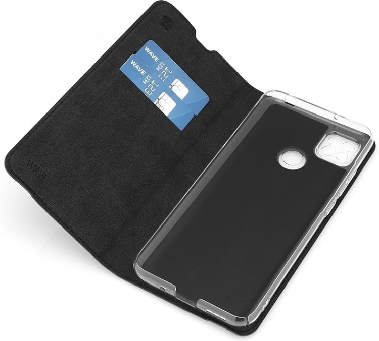 Wave BookCase beskyttelsesetui, Xiaomi Redmi 9C, sort