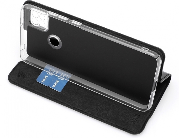 Wave BookCase beskyttelsesetui, Xiaomi Redmi 9C, sort