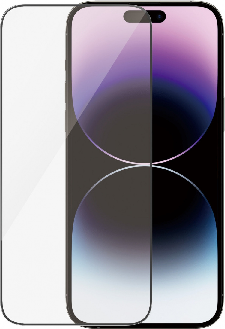 PanzerGlass panserglas, iPhone 14 Pro Max, sort ramme