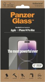 PanzerGlass panserglas, iPhone 14 Pro Max, sort ramme