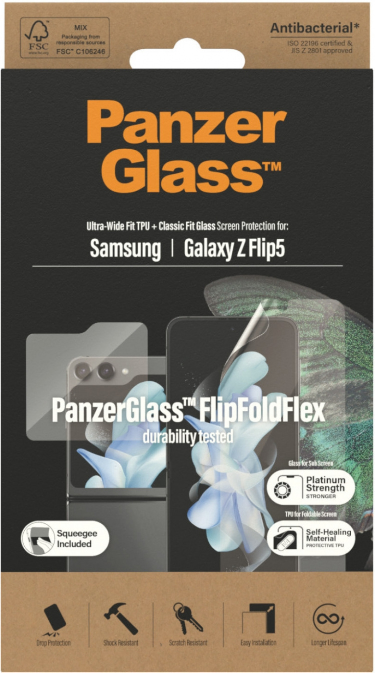 PanzerGlass Skærmbeskytter skærmbeskyttere, Samsung Galaxy Z Flip5 PanzerGlass Skærmbeskytter skærmbeskyttere, Samsung Galaxy Z Flip5