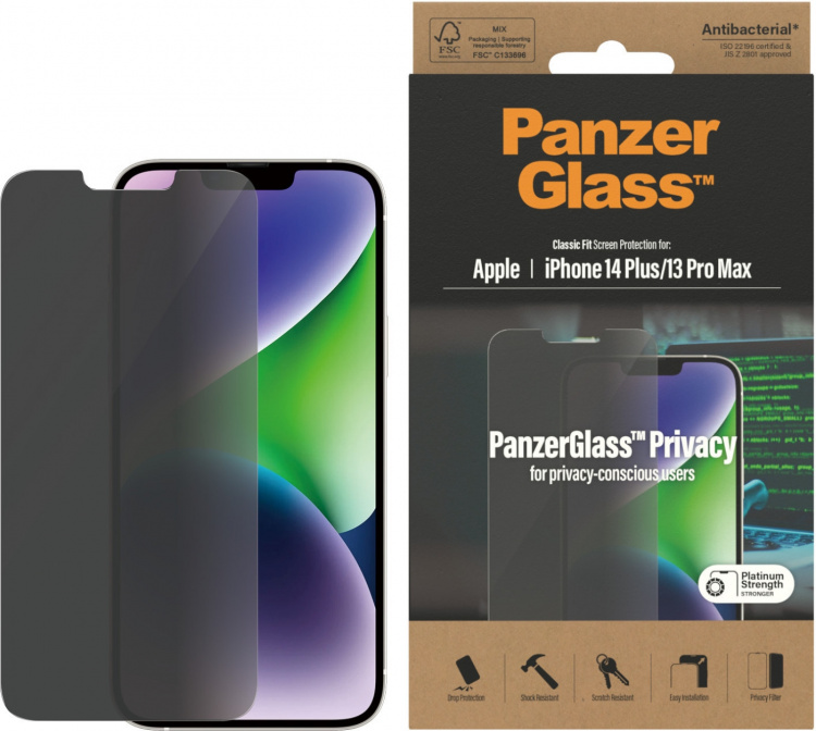 PanzerGlass Panserglas til beskyttelse af privatlivets fred, iPhone 14 Plus / 13 Pro Max