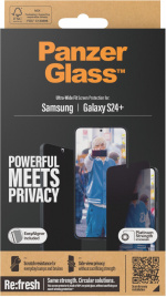 PanzerGlass Privacy Ultra Wide Fit panserglas, Samsung Galaxy S24+ PanzerGlass Privacy Ultra Wide Fit panserglas, Samsung Galaxy S24+
