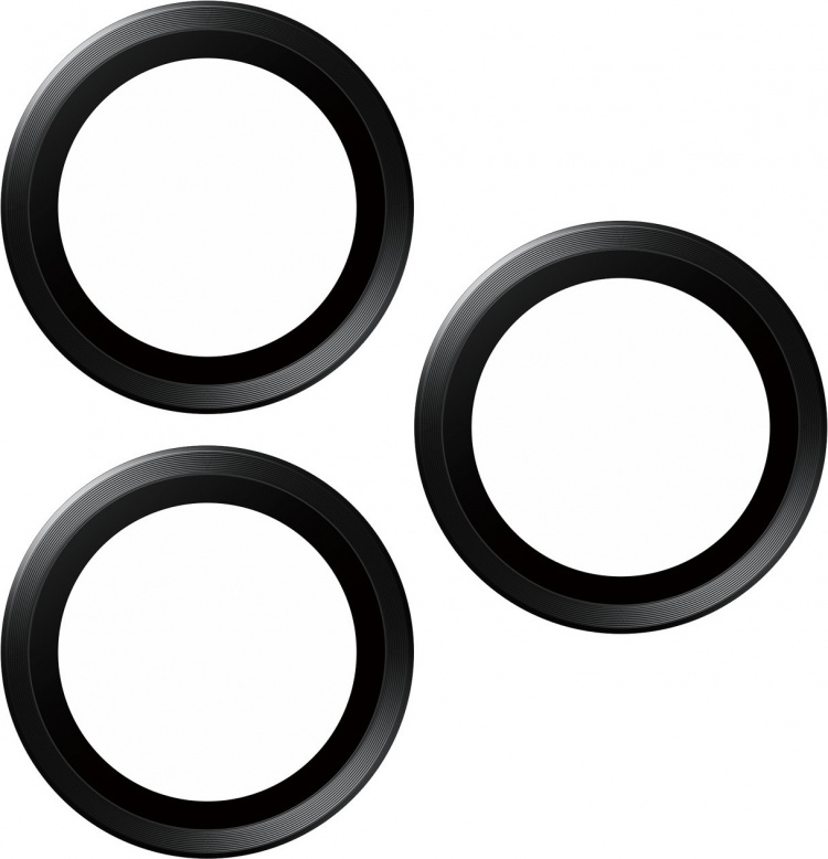 PanzerGlass Hoops kameralinsedæksel, iPhone 15 Pro / 15 Pro Max, sort titanium