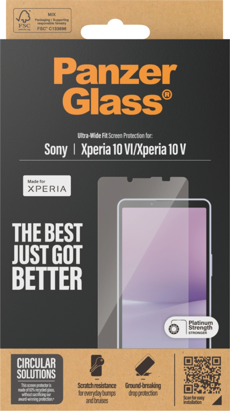 PanzerGlass Ultra Wide Fit panserglas, Sony Xperia 10 VI PanzerGlass Ultra Wide Fit panserglas, Sony Xperia 10 VI
