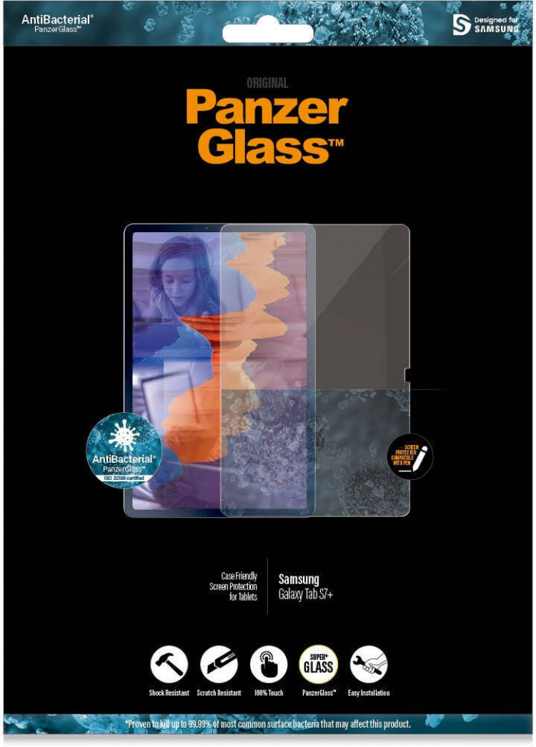 PanzerGlass glasfilm, Samsung Galaxy Tab S7+ / S8+ / S9+