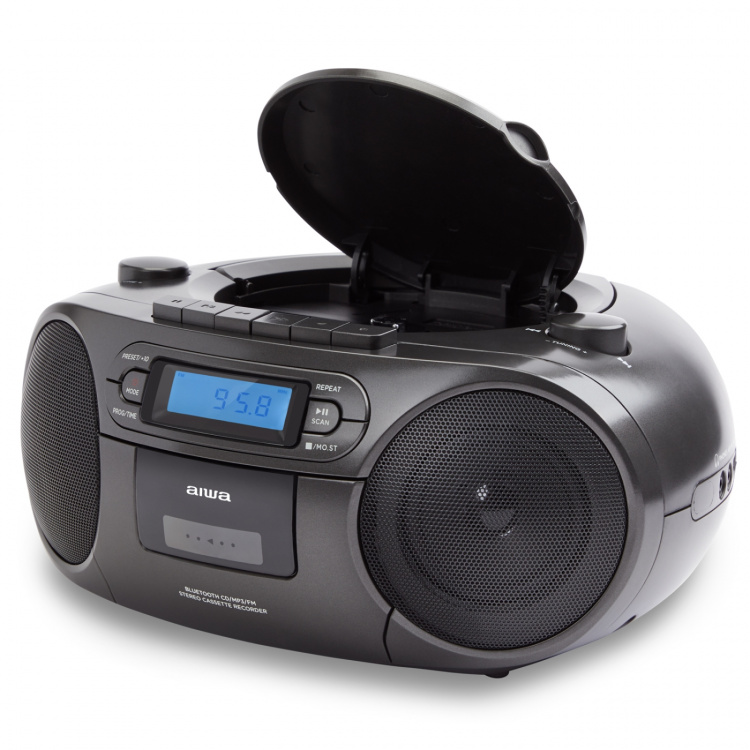 AIWA Kassettradio CD/FM-radio/Kassettband/USB/BT Svart AIWA Kassettradio CD/FM-radio/Kassettband/USB/BT Svart