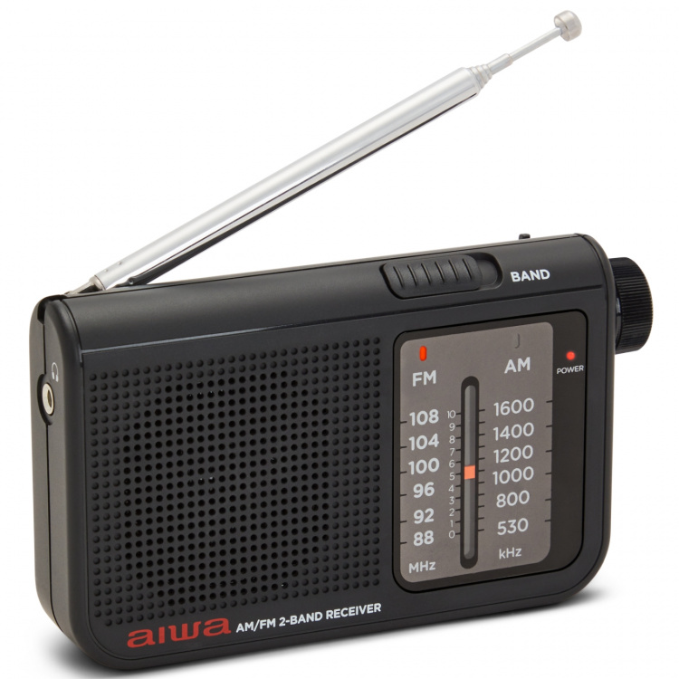 AIWA Pocket radio med FM/MW Svart AIWA Pocket radio med FM/MW Svart