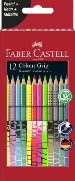 Faber-Castell 12 farveblyanter Colour Grip Special Pastel-Neon Box (201569)