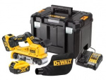 DeWALT 18V XR kulfri batteridrevet båndsliber 75 mm i TSTAK VI-kuffert (2X 5,0AH batteri og oplader)
