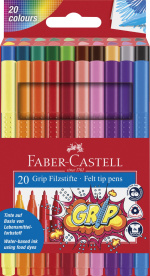 Faber-Castell Fiberpenne Grip Colour Marker sæt (20 stk.) (155320)