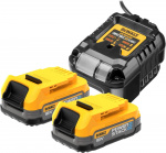 DeWALT DCB1102E2-QW Pakke med 2 batterier Powerstack XR 18V - 1,7Ah Li-Ion