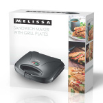 MELISSA Sandwichmaskine / grillplade 750 Watt Sort