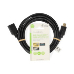 Nedis High Speed ​​HDMI ™ kabel med Ethernet | HDMI™ Stik | HDMI ™ -udgang | 4K@60Hz | ARC | 10.2 Gbps | 3.00 m | Runde | PVC | Sort | Label