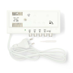 Nedis CATV forstærker | Forstærkning: 20 dB | 47 - 694 MHz | Antal output: 4 | Få kontrol | Hvid