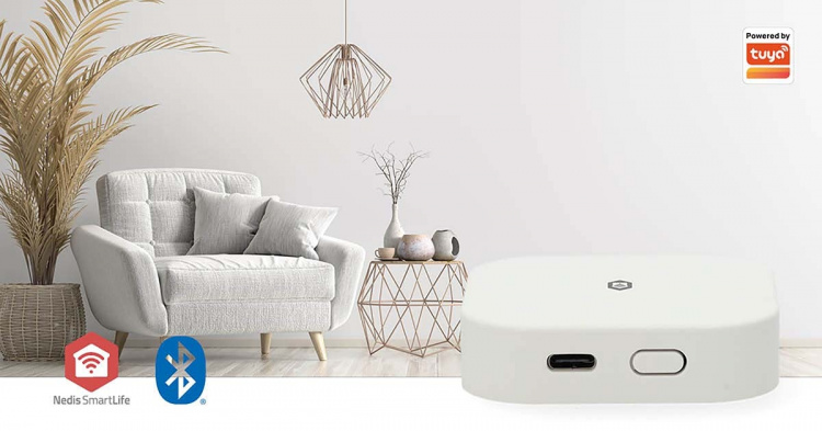 Nedis SmartLife Gateway | Bluetooth® / Zigbee 3.0 | 50 Enheder | USB Drevet | Android™ / IOS | Hvid