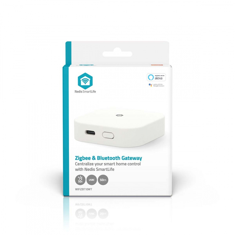 Nedis SmartLife Gateway | Bluetooth® / Zigbee 3.0 | 50 Enheder | USB Drevet | Android™ / IOS | Hvid