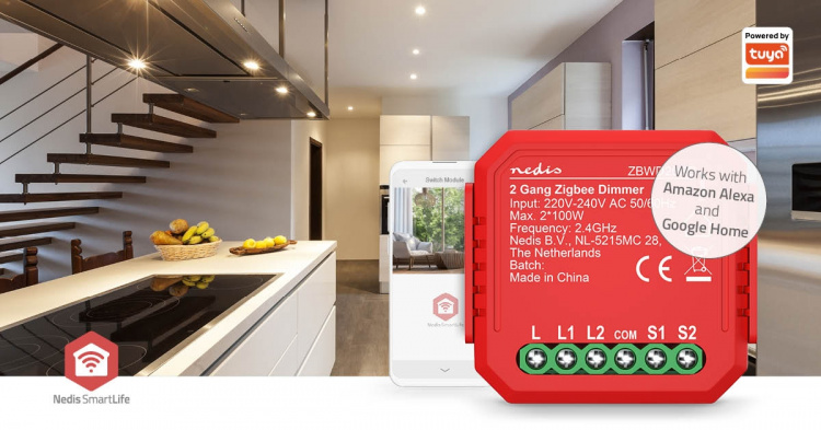 Nedis SmartLife indbygget modul | Dobbelt triac-dimmer | 2 x 100 W | Terminalforbindelse | App tilgængelig til: Android™ / IOS Nedis SmartLife indbygget modul | Dobbelt triac-dimmer | 2 x 100 W | Terminalforbindelse | App tilgængelig til: Android™ / IOS