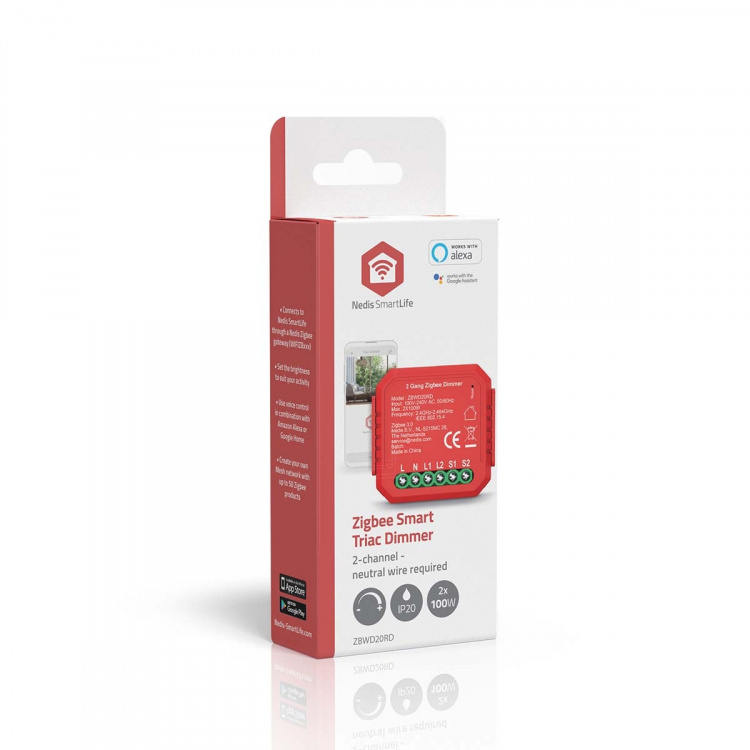 Nedis SmartLife indbygget modul | Dobbelt triac-dimmer | 2 x 100 W | Terminalforbindelse | App tilgængelig til: Android™ / IOS Nedis SmartLife indbygget modul | Dobbelt triac-dimmer | 2 x 100 W | Terminalforbindelse | App tilgængelig til: Android™ / IOS