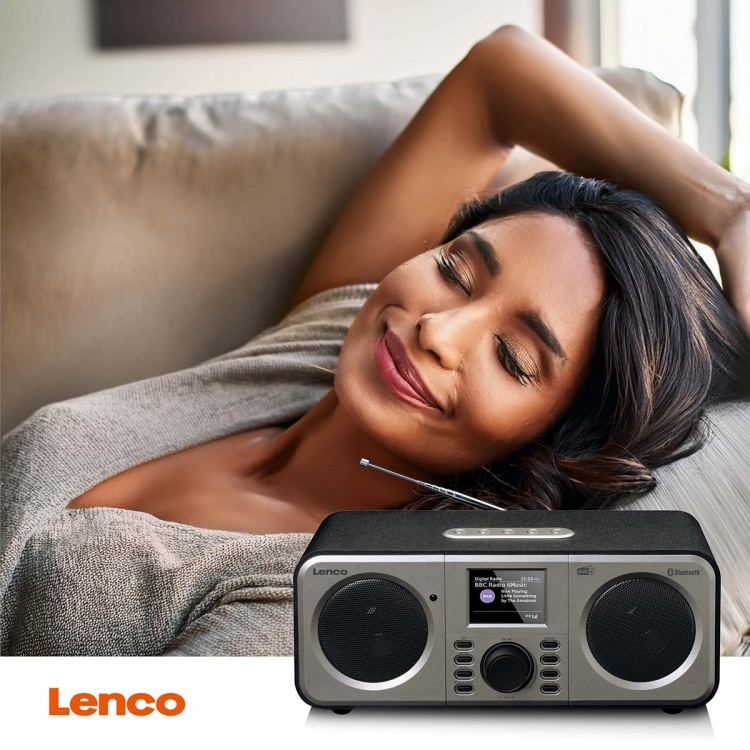 Lenco Stereo DAB+ FM-radio med Bluetooth® Sort