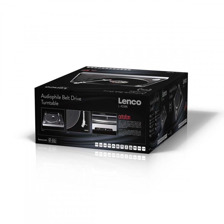 Lenco Pladespiller med synligt remtræk, ramme i børstet aluminium og Ortofon 2M RED-patron Sort Lenco Pladespiller med synligt remtræk, ramme i børstet aluminium og Ortofon 2M RED-patron Sort