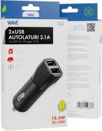 Wave biloplader med to USB-stik, 3,1 A