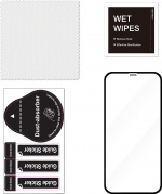 FoneKit Fuldt dækkende panserglas, iPhone 12 / 12 Pro, sort FoneKit Fuldt dækkende panserglas, iPhone 12 / 12 Pro, sort