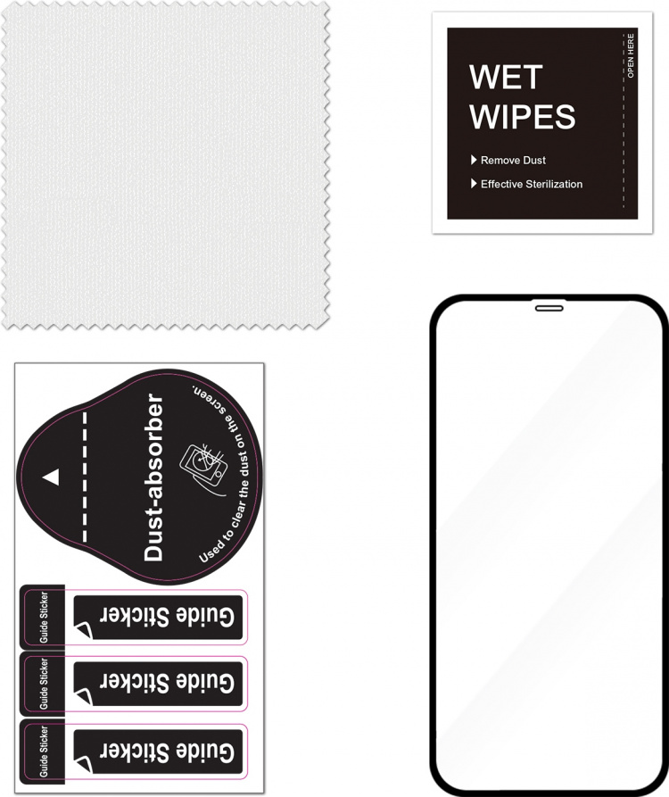 FoneKit Fuldt dækkende panserglas, iPhone 12 / 12 Pro, sort FoneKit Fuldt dækkende panserglas, iPhone 12 / 12 Pro, sort