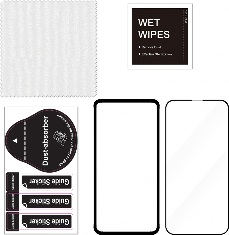 FoneKit Fuldt dækkende panserglas, iPhone 14 Plus / 13 Pro Max, sort