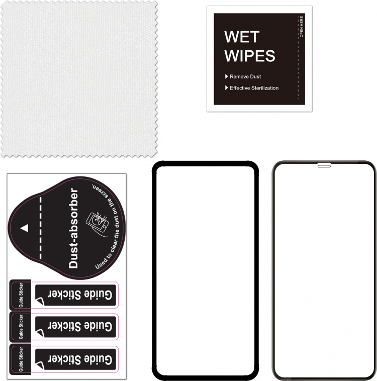 FoneKit Full Cover panserglas, iPhone 11 / XR, sort