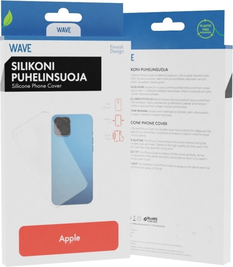 Wave silikone cover, iPhone 14, gennemsigtig