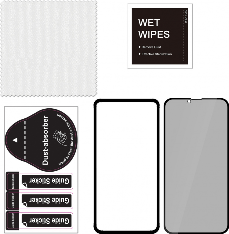 FoneKit Privacy+ Full Cover, iPhone 13 Pro Max / 14 Plus, sort