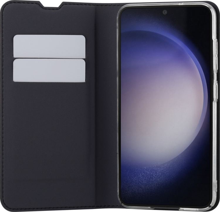FoneKit BookCase beskyttelsesetui, Samsung Galaxy S23, sort FoneKit BookCase beskyttelsesetui, Samsung Galaxy S23, sort