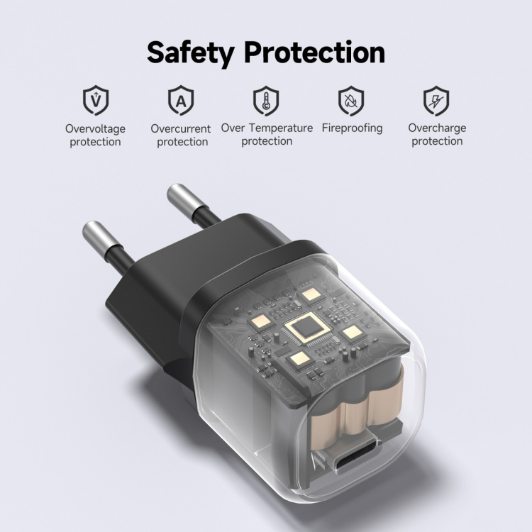 FoneKit Mini 20W AC-oplader, USB-C, sort