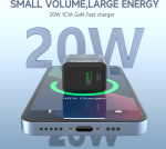 FoneKit Dobbelt 20W-oplader, USB-C + USB-A, sort FoneKit Dobbelt 20W-oplader, USB-C + USB-A, sort