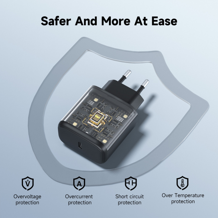 FoneKit GaN PD 65W AC-oplader, USB-C, sort